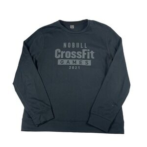 NOBULL CrossFit Games 2021 Black Spellout Graphic Crewneck Mens Sweater Large